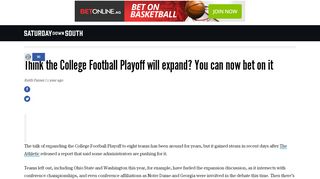 
                            10. Think the College Football Playoff will expand? You can now bet on it