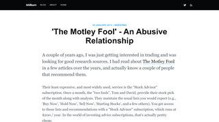 
                            12. Think Twice Before Subscribing to 'The Motley Fool' - bhilburn