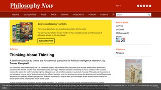 
                            4. Thinking About Thinking | Issue 18 | Philosophy Now