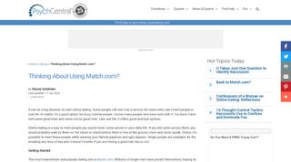 
                            7. Thinking About Using Match.com? - Psych Central