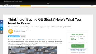 
                            12. Thinking of Buying GE Stock? Here's What You Need to Know -- The ...