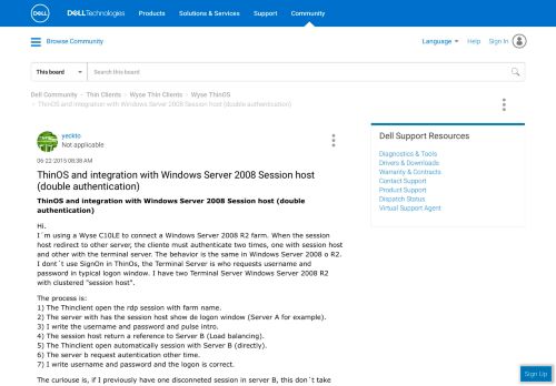 
                            2. ThinOS and integration with Windows Server 2008 Session host - Dell