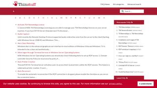 
                            11. Thinstuff FAQ's | Support Topics - A...