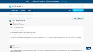 
                            7. Third Party Contacts : freshservice