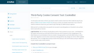 
                            8. Third-Party Cookie Consent Tool: CookieBot – AdRoll Help