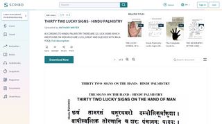 
                            9. THIRTY TWO LUCKY SIGNS - HINDU PALMISTRY - Scribd