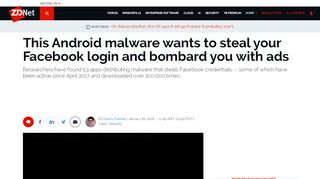 
                            9. This Android malware wants to steal your Facebook login and ... - ZDNet