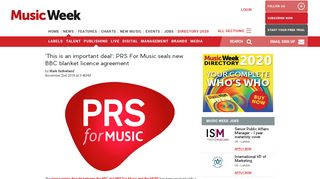 
                            11. 'This is an important deal': PRS For Music seals new ... - Music Week