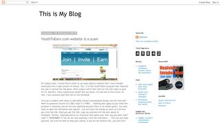 
                            10. This is My Blog: YouthToEarn.com website is a scam