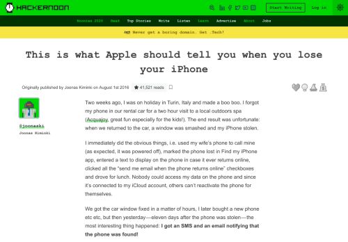 
                            9. This is what Apple should tell you when you lose your iPhone