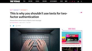 
                            13. This is why you shouldn't use texts for two-factor authentication - The ...