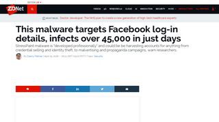 
                            8. This malware targets Facebook log-in details, infects over 45,000 in ...