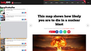
                            12. This map shows how likely you are to die in a nuclear blast | indy100