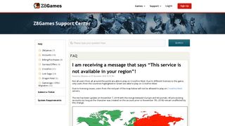 
                            5. “This service is not available in your region”! - Z8Games Support Center