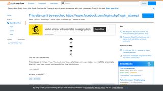 
                            13. This site can't be reached https://www.facebook.com/login.php ...