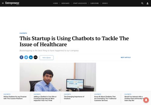 
                            13. This Startup is Using Chatbots to Tackle The Issue of Healthcare