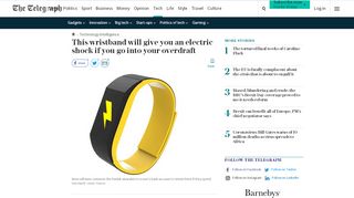 
                            10. This wristband will give you an electric shock if you go into your overdraft