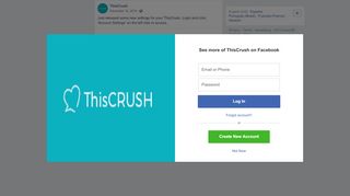 
                            5. ThisCrush - Just released some new settings for your... | Facebook