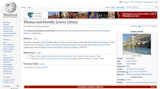 
                            8. Thomas and Dorothy Leavey Library - Wikipedia