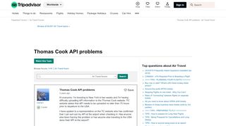 
                            13. Thomas Cook API problems - Air Travel Forum - TripAdvisor