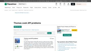 
                            10. Thomas cook API problems - Rafael Freyre Message Board - TripAdvisor