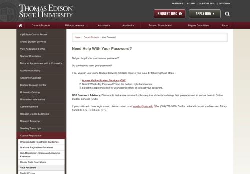 
                            11. Thomas Edison State University | Username & Password Help ...