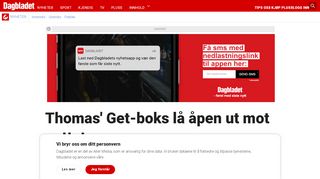 
                            12. Thomas' Get-boks lå åpen ut mot nettet - Dagbladet