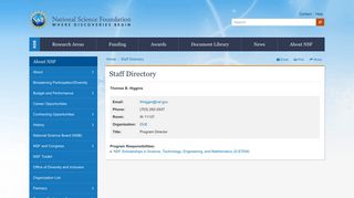
                            9. Thomas Higgins | NSF - National Science Foundation