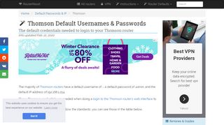 
                            4. Thomson Default Password, Login & IP List (updated December 2018 ...