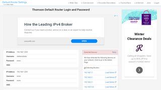 
                            1. Thomson Default Router Login and Password - Clean CSS