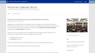 
                            5. Thomson One: Workaround for using Chrome and Firefox | Watson ...