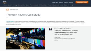 
                            12. Thomson Reuters Case Study - Amazon Web Services (AWS)
