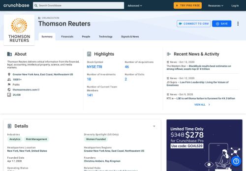 
                            9. Thomson Reuters | Crunchbase