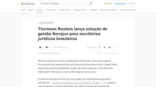 
                            8. Thomson Reuters lança solução de gestão Novajus para escritórios ...