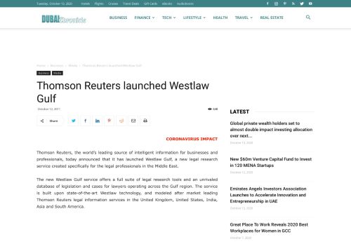 
                            8. Thomson Reuters launched Westlaw Gulf - Dubai Chronicle