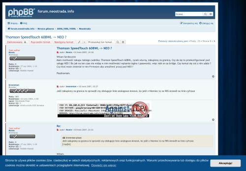 
                            11. Thomson SpeedTouch 608WL -> NEO ? - forum.neostrada.info