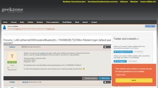 
                            11. THOMSON TG789vn Modem login default passwords? - Geekzone