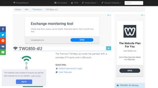 
                            3. Thomson TWG850-4U Default Password & Login, Manuals and Reset ...