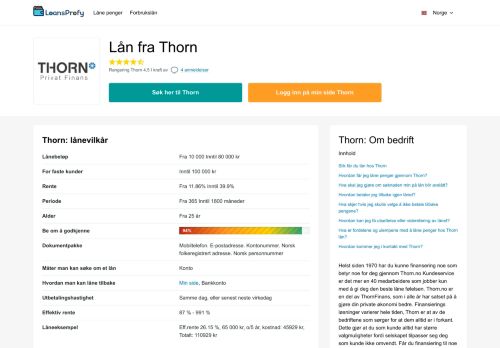 
                            7. ≡ Thorn: logg inn på min side ≫ Ta et lån: rente ⋆ erfaringer ...