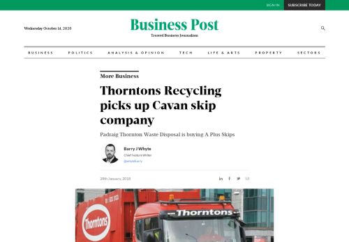 
                            13. Thorntons Recycling picks up Cavan skip company | BusinessPost.ie