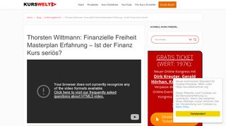 
                            6. ᐅ Thorsten Wittmann - Finanzielle Freiheit Masterplan Erfahrung ...