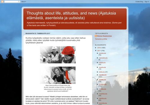 
                            13. Thoughts about life, attitudes, and news (Ajatuksia elämästä ...