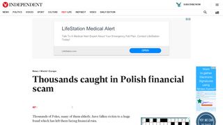 
                            12. Thousands caught in Polish financial scam | The Independent