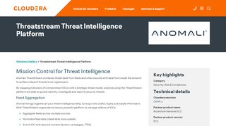 
                            2. Threatstream Threat Intelligence Platform | Cloudera