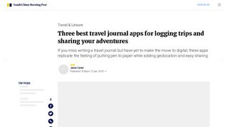 
                            9. Three best travel journal apps for logging trips and sharing your ...