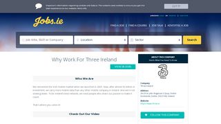 
                            7. Three Ireland is hiring. 39 jobs posted in the last 30 days. - Jobs.ie