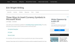 
                            5. Three Ways to Insert Currency Symbols in Word - Erin Wright