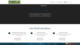 
                            3. Thrills Casino - Get £1500 Bonus + 20 Super Spins - Click Here