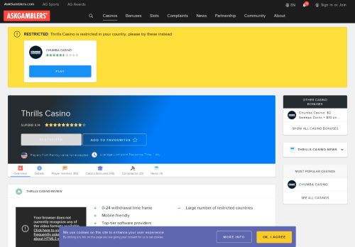 
                            5. Thrills Casino Review & Ratings - AskGamblers