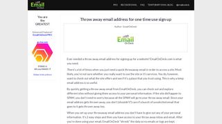 
                            2. Throw away email address for one time use sign up - EmailOnDeck.com